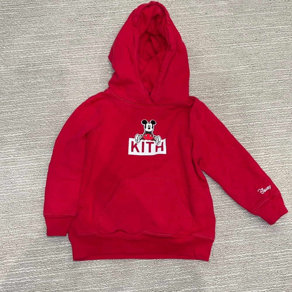 Kith Kids x Disney Red hoodie with Mickey